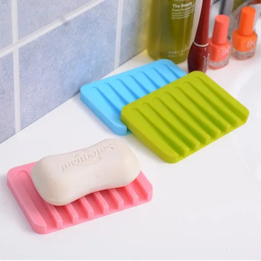 Silicone soap dish Drainer Tray (Green)