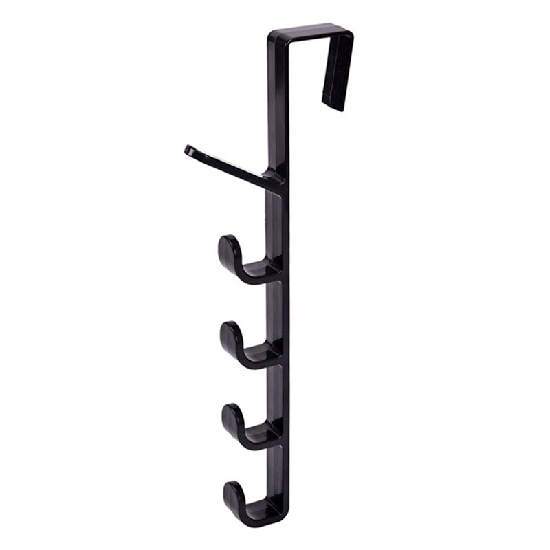 5 Level Over Door Hook for Hanging Coat Hangers, Hats, Purses, Backpacks, Purses, Jackets and Other Items. (1 Piece) / Over The Door Hanger Hook Clothes Storage Holder Multipurpose Towel Hanging Rack ( Plastic)