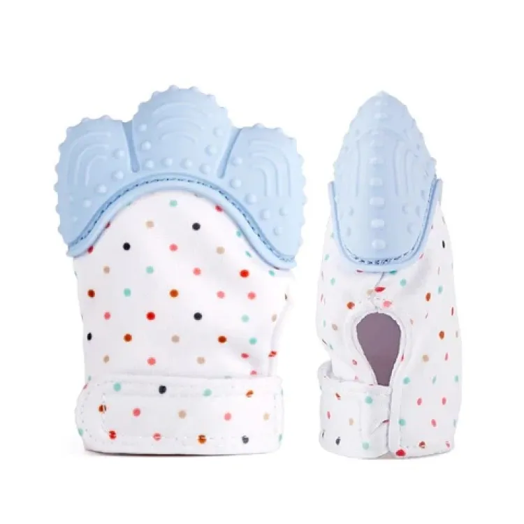BABY SILICONE TEETHING MITTEN GLOVES NEWBORN CHEWABLE MITTENS TEETHER