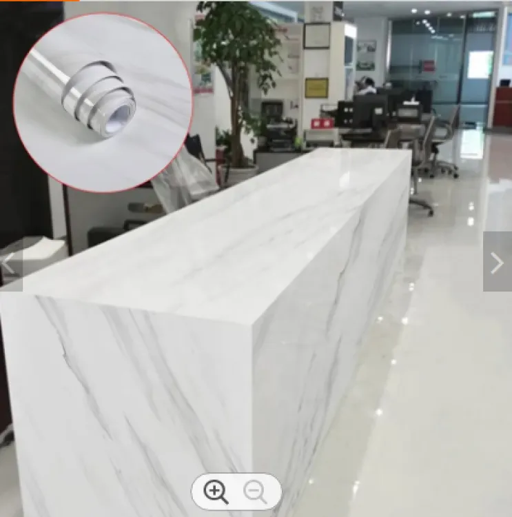 Self Adhesive White Marble Sheet for Kitchen - Anti Oil and Heat Resistant Wallpaper