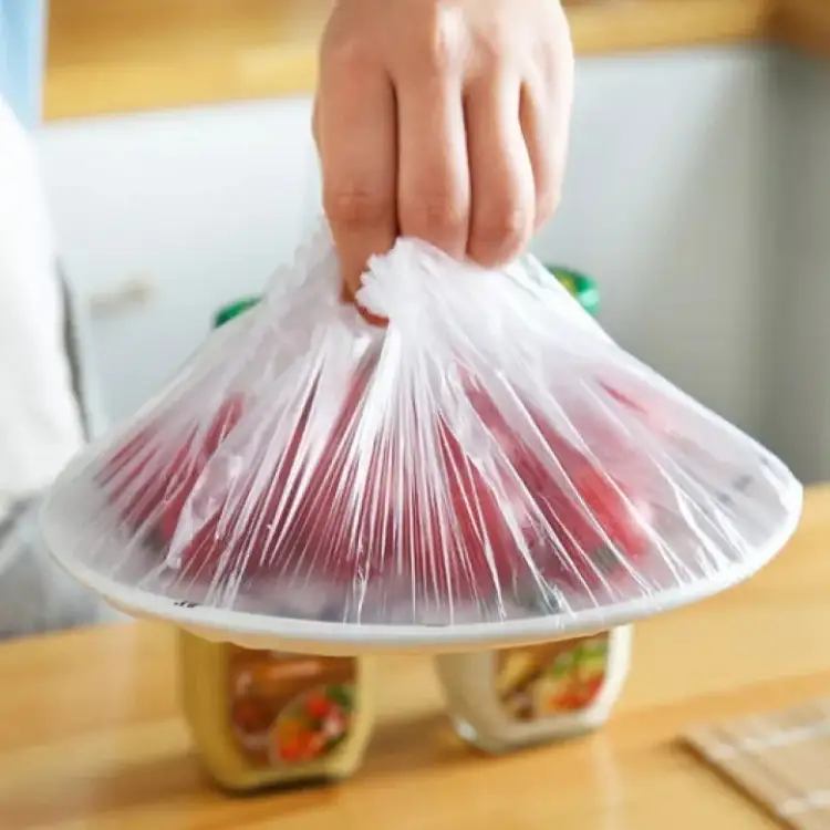 100pc Disposable Cling Film Cover Household Refrigerator Food Fruit Preservation Cover Dust-proof Plastic Fresh-keeping Cover