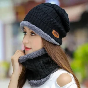Coral Fleece Scarf Hats Winter Beanies Soft For Men’s and Women’s