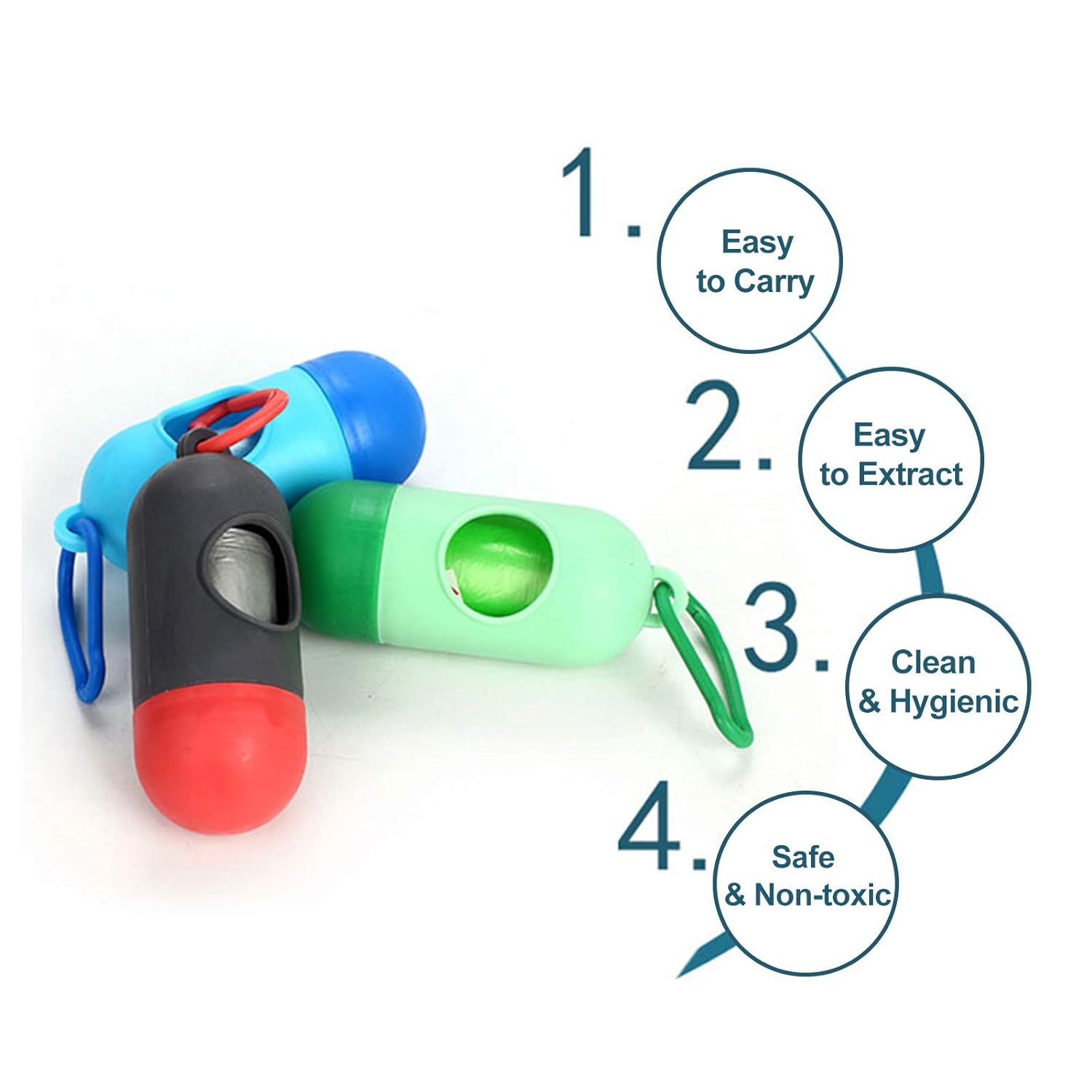 Disposable Baby Diapers Bag Box Kit  - With Dispenser Lead Clip (Random Color)