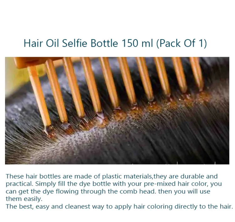Hair Oil Applicator Bottle, Root oiling Comb bottle for Hair Coloring, Shampoo, Oiling, Dye, and Scalp Treatment for home & commercial (Empty Bottle)