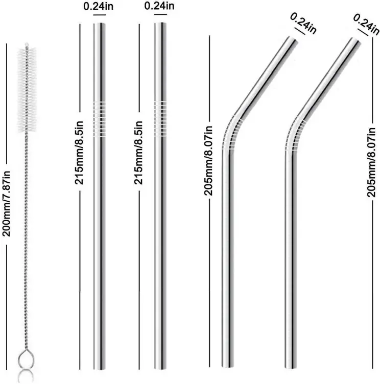 stainless steel straw 5 pcs pack