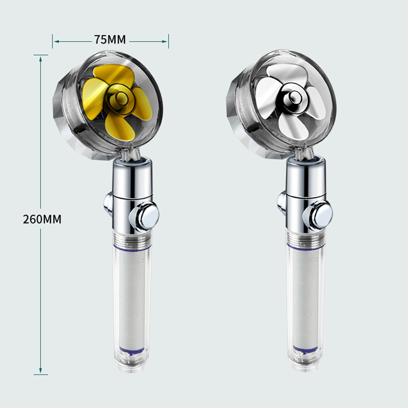 Pressurized Shower Head Turbine Shower Accessories One Piece Water Stop(random color)