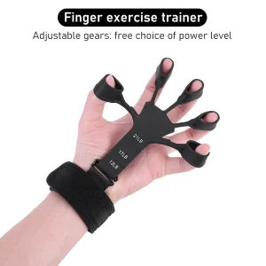 Finger Exerciser – Gripster Strengthener Finger Stretcher Hand Gripper Silicone Finger Grip Patient Hand Strengthening Guitar Finger Flexion and Hand Strengthening Extension Exercise Device