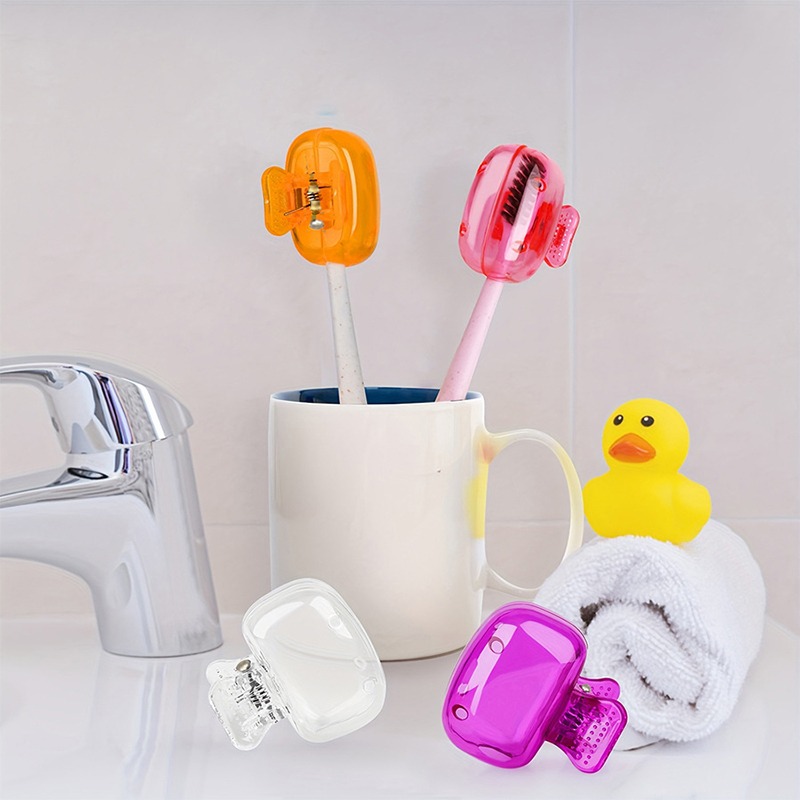 Pack of 10 – Toothbrush Storage Cases in Random Colors – Portable and Hygienic Holders for Travel, Office, School, and Home Use (Random Color)